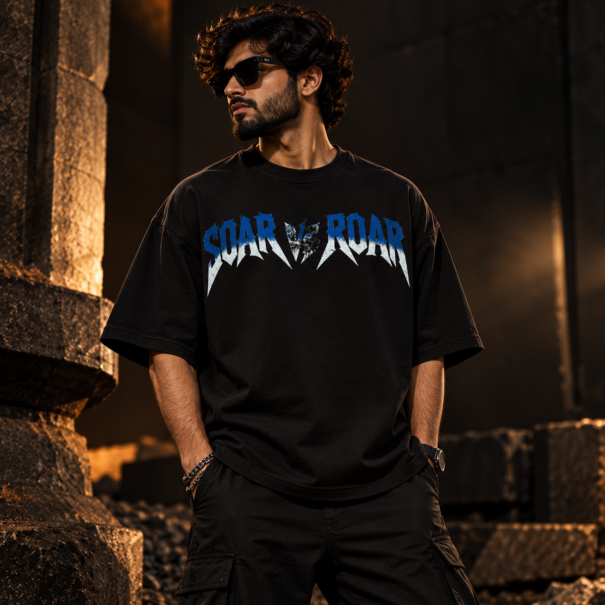 Soar vs Roar Oversized T-Shirt – Black