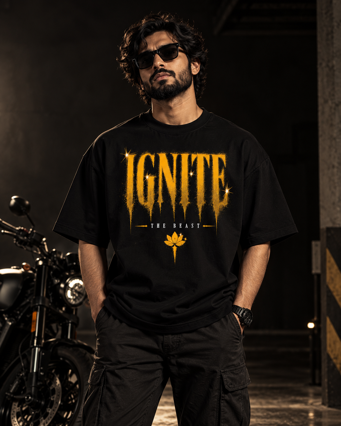 Ignite The Beast Oversized T-Shirt – Black