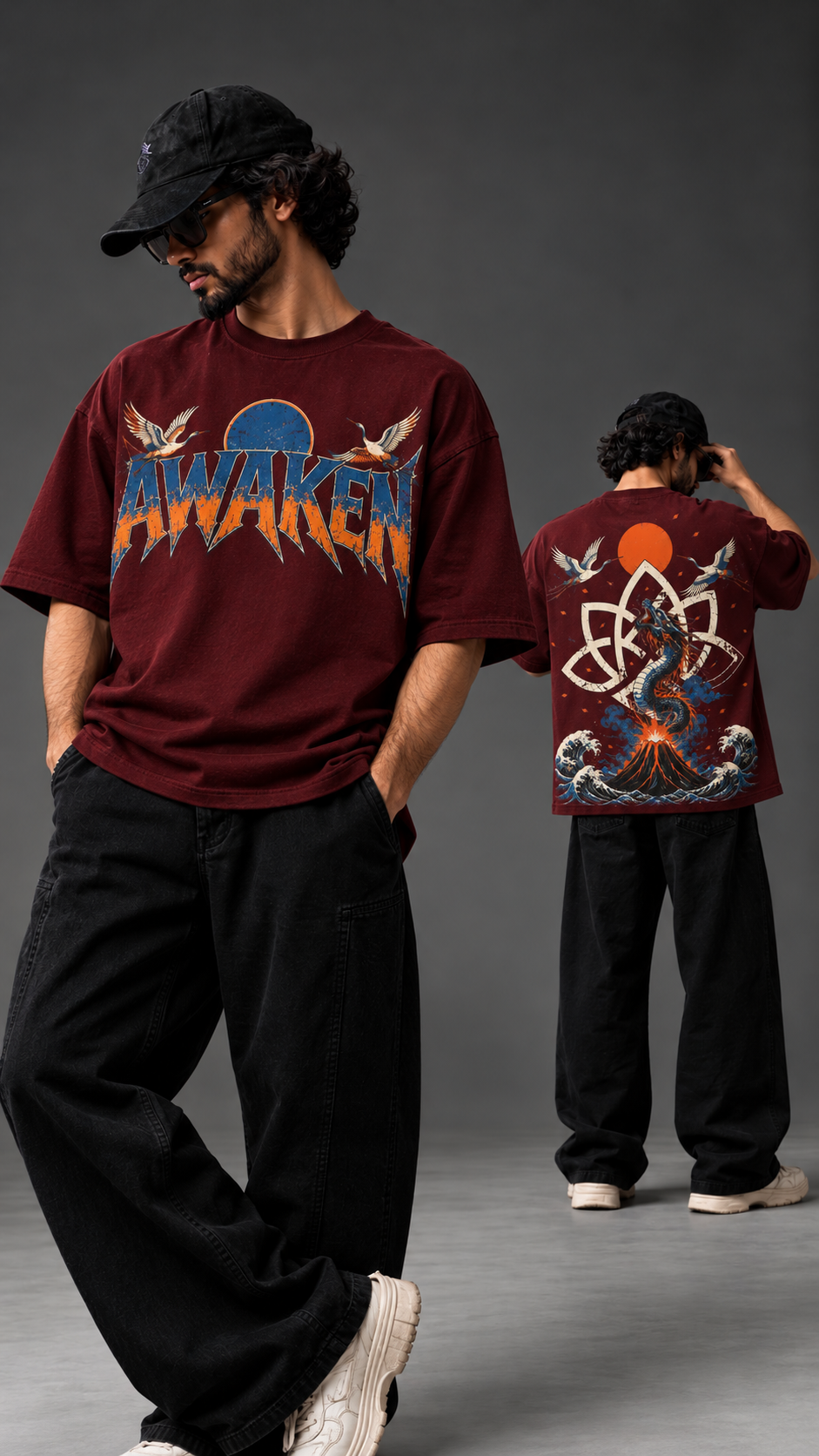 Awaken Oversized T-Shirt – Wine