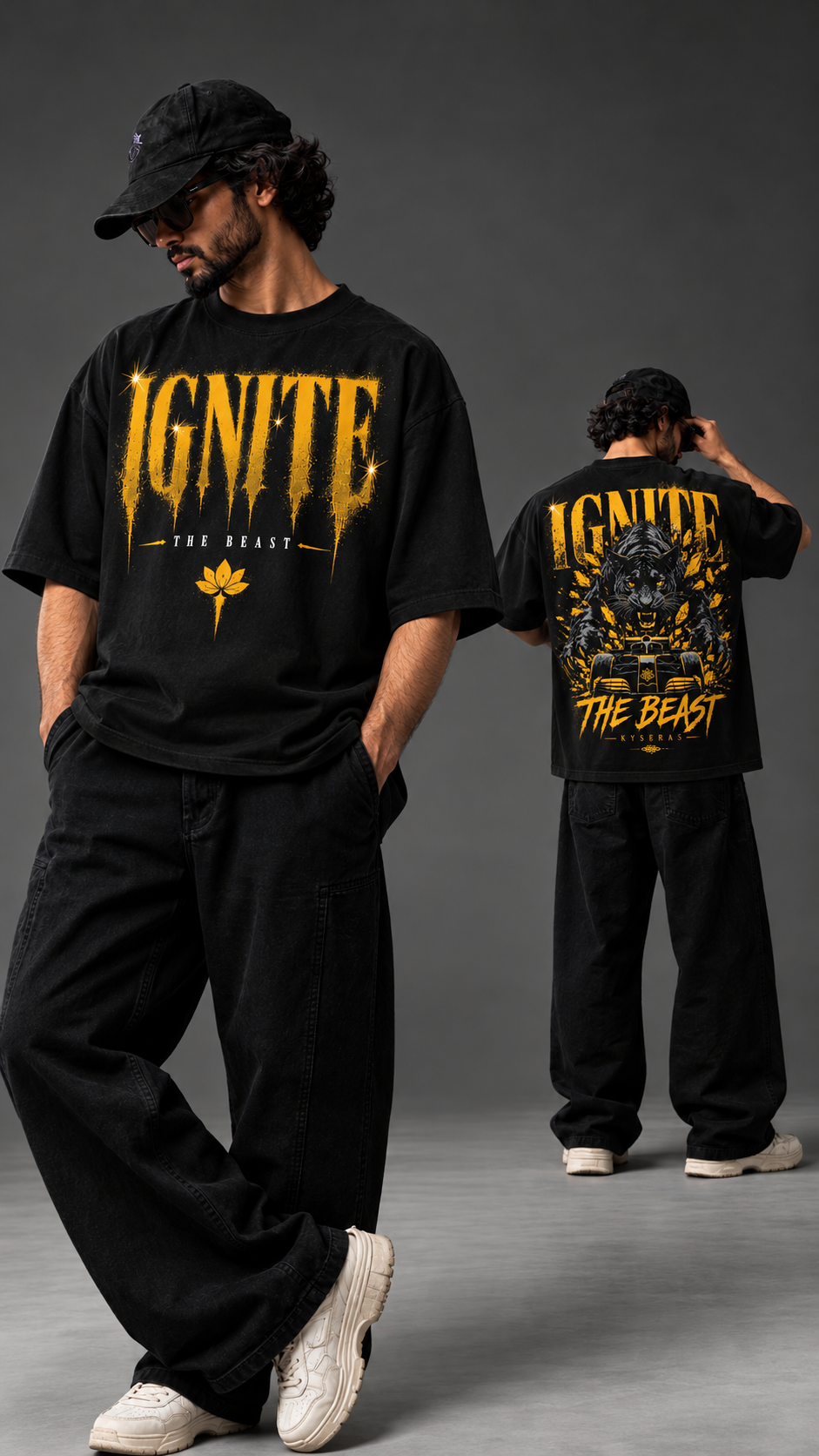 Ignite The Beast Oversized T-Shirt – Black