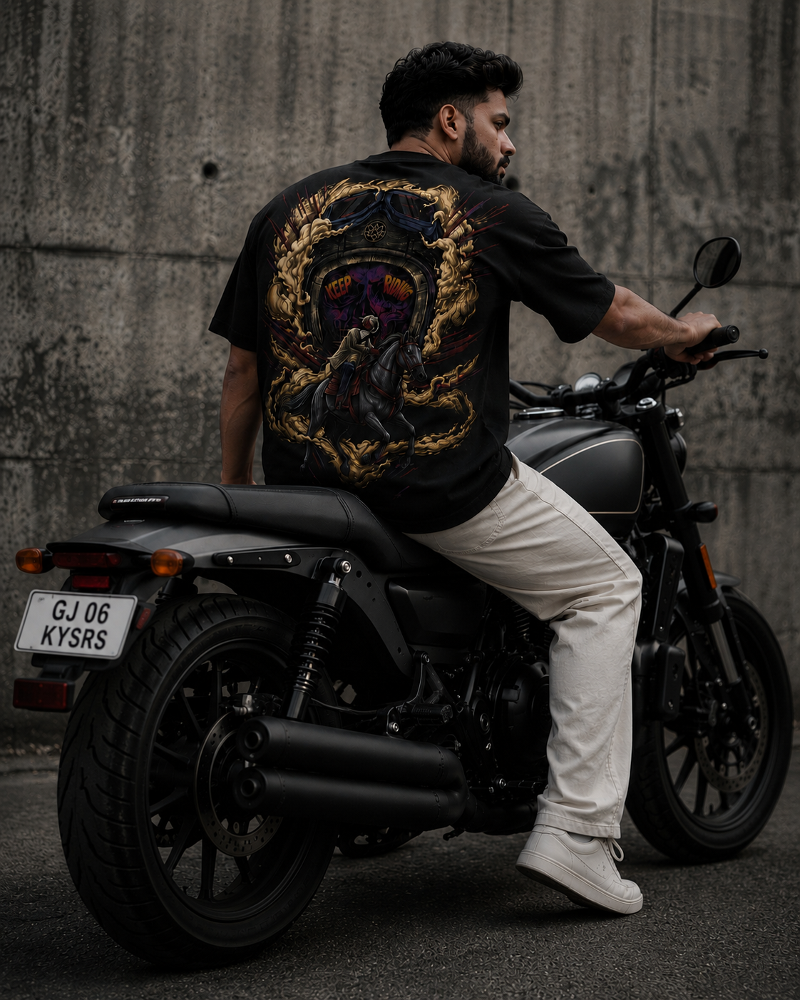 Keep Riding Oversized T-Shirt – Black