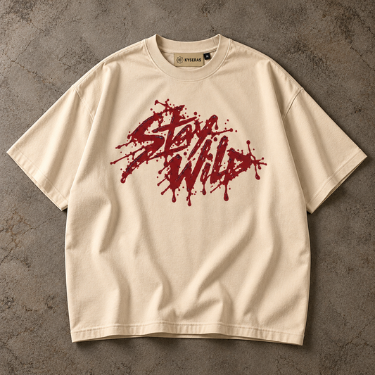 Red Flag Only Oversized T-Shirt – Beige