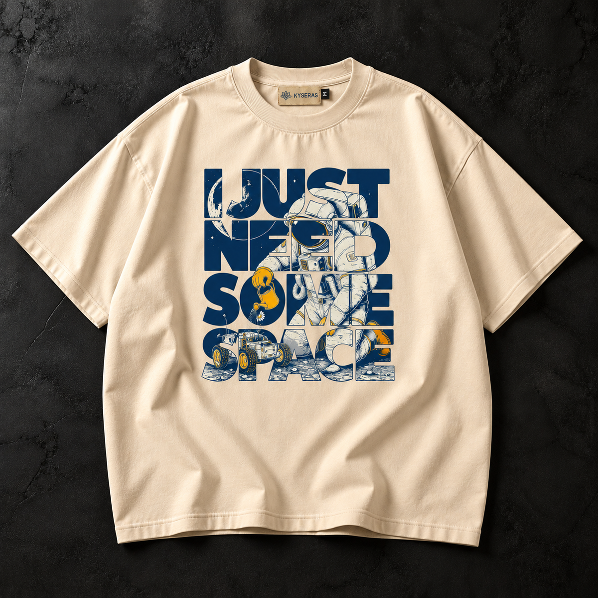 Just Need Some Space Oversized T-Shirt – Beige