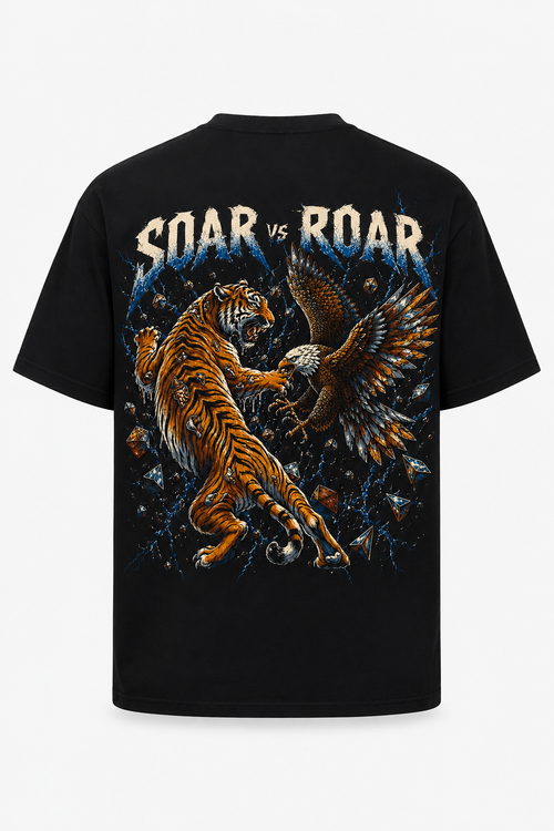 Soar vs Roar Oversized T-Shirt – Black