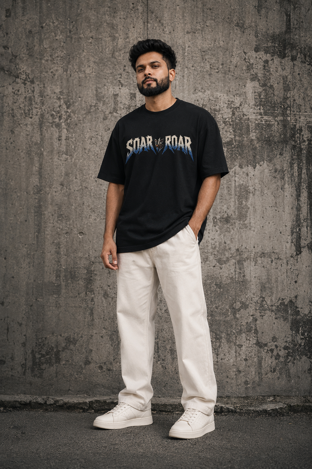 Soar vs Roar Oversized T-Shirt – Black