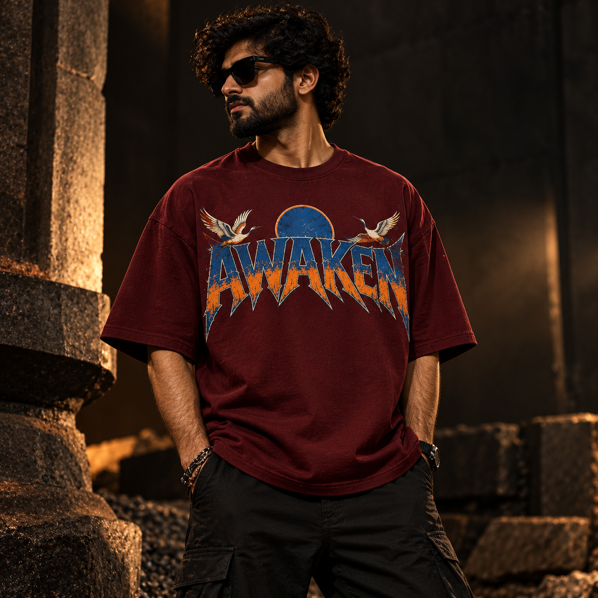 Awaken Oversized T-Shirt – Wine