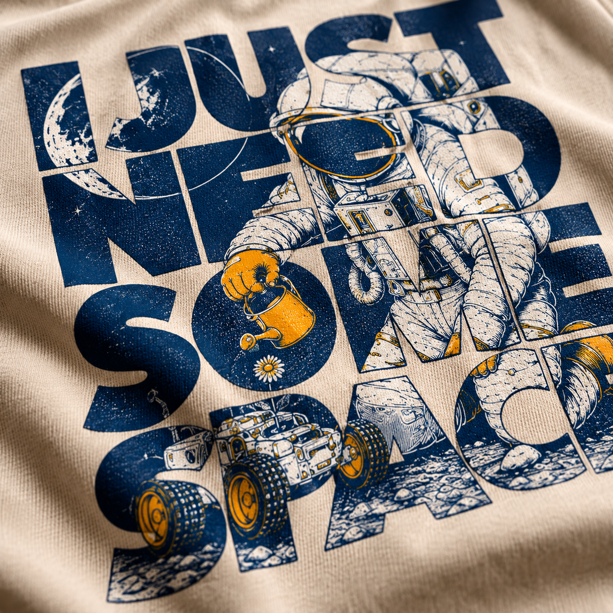 Just Need Some Space Oversized T-Shirt – Beige