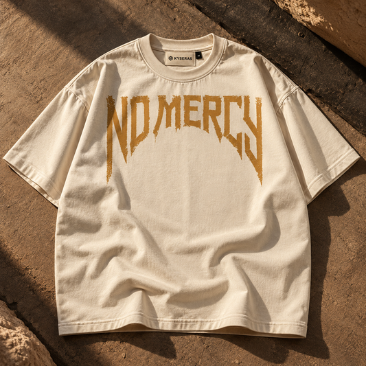 Samurai × No Mercy Oversized T-Shirt – Beige