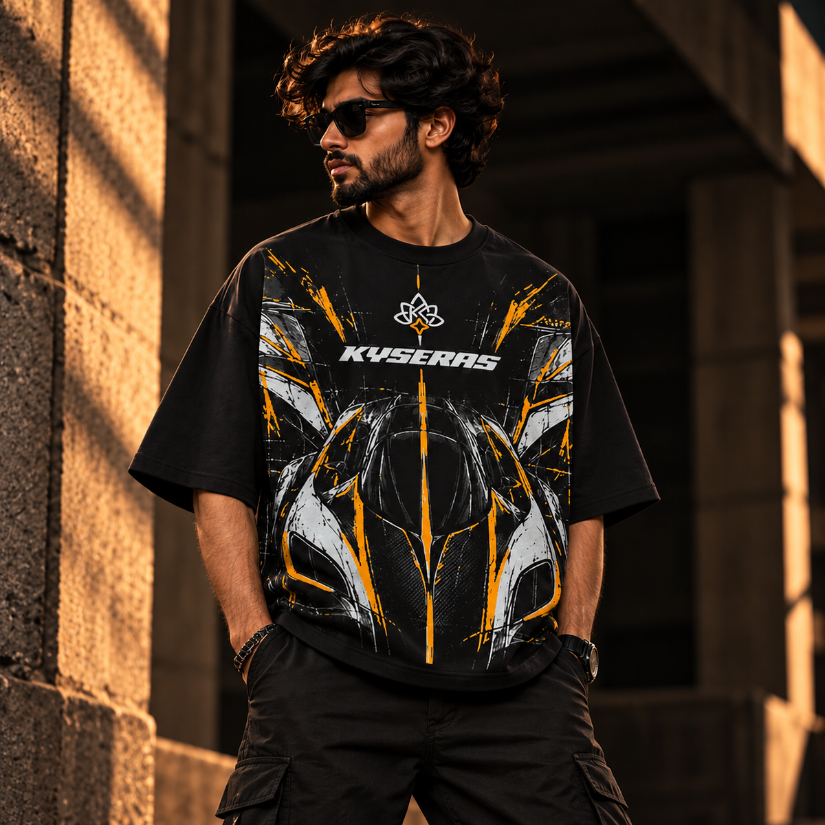Art in Motion Oversized T-Shirt – Black