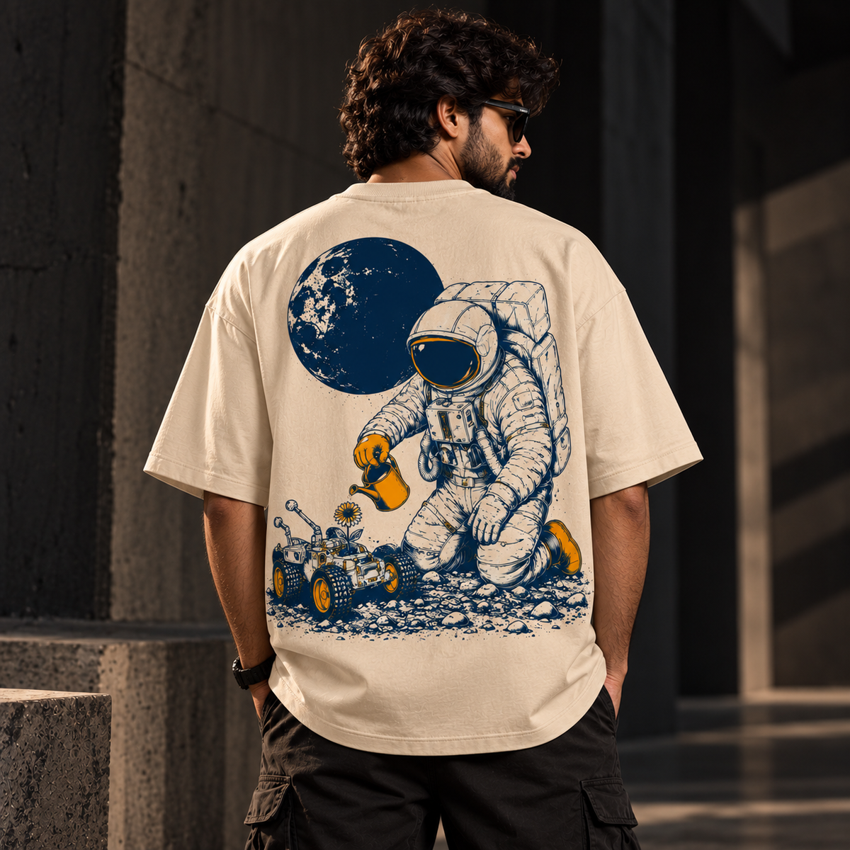 Just Need Some Space Oversized T-Shirt – Beige